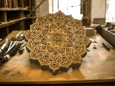 Mandalastempel aus Hartholz